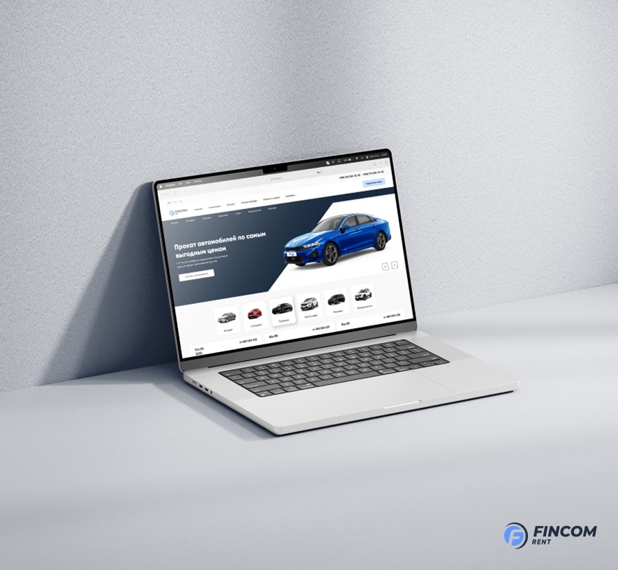 Сайт компании проката автомобилей в Узбекистане «FINCOM RENT»